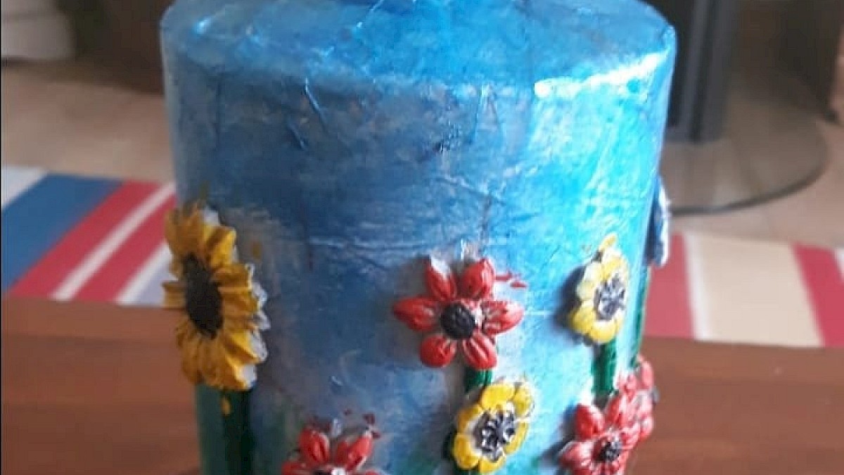 Clay - Air Drying clay was used to decorate this bottle