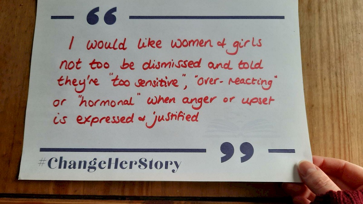 #ChangeHerStory Placards