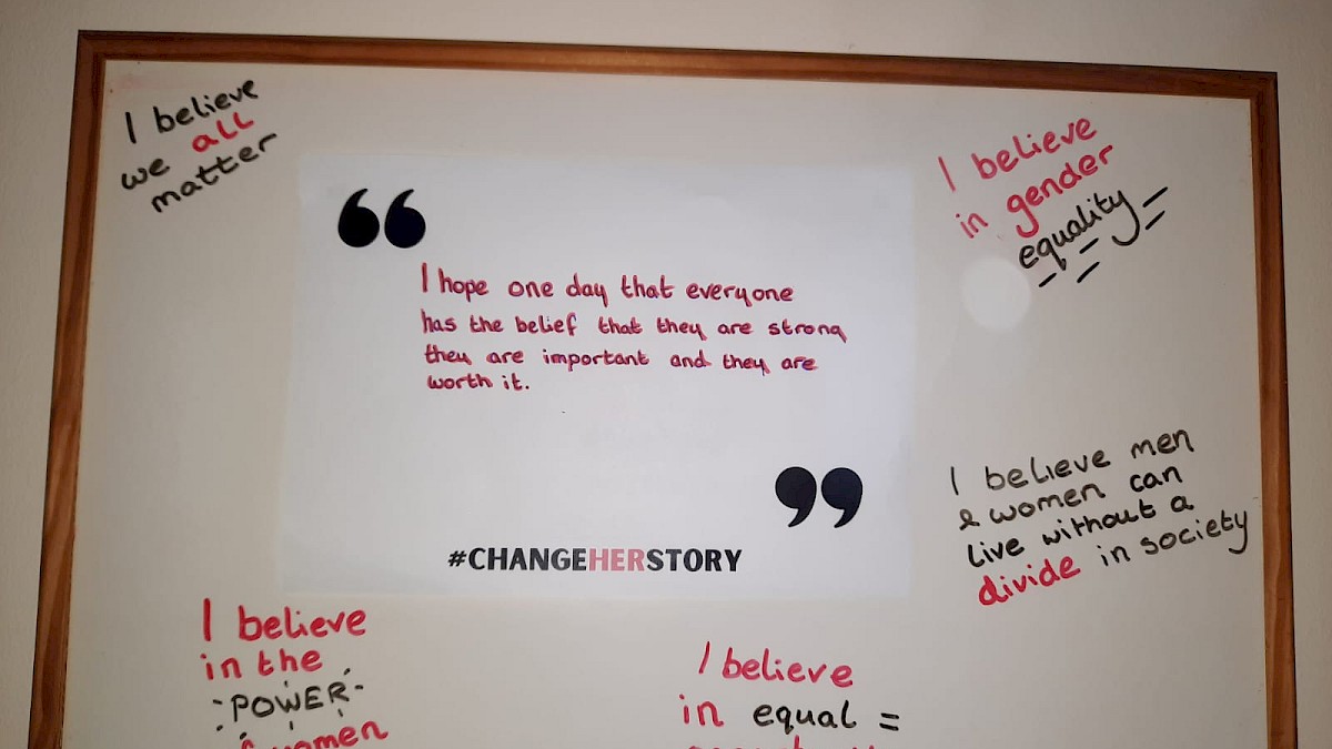 #ChangeHerStory Placards