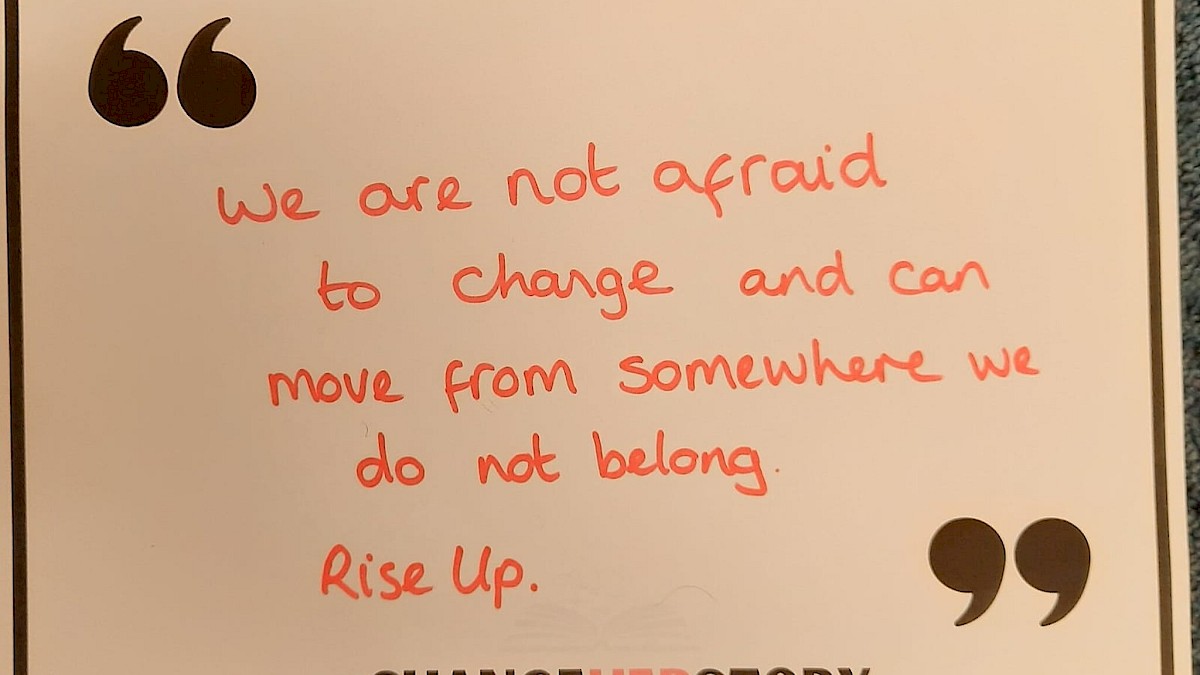 #ChangeHerStory Placards