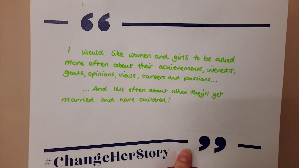 #ChangeHerStory Placards