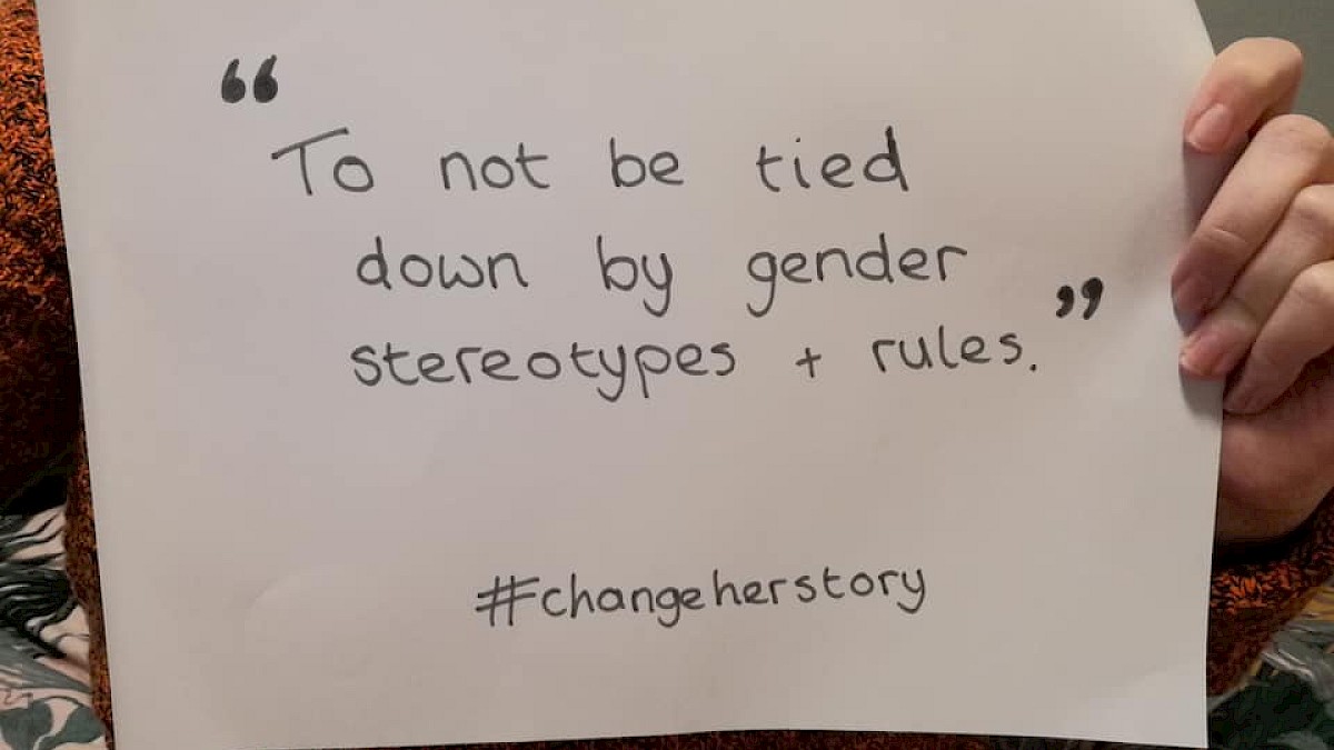 #ChangeHerStory Placards