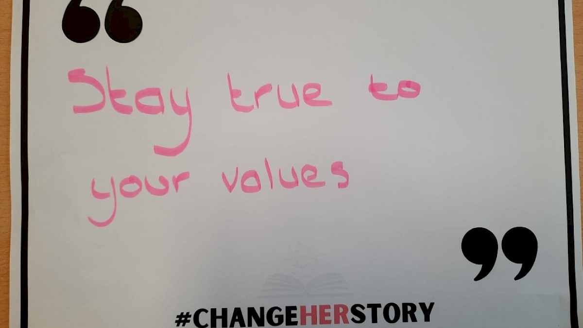 #ChangeHerStory Placards