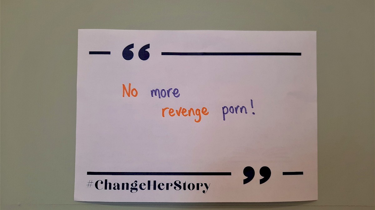 #ChangeHerStory Placards