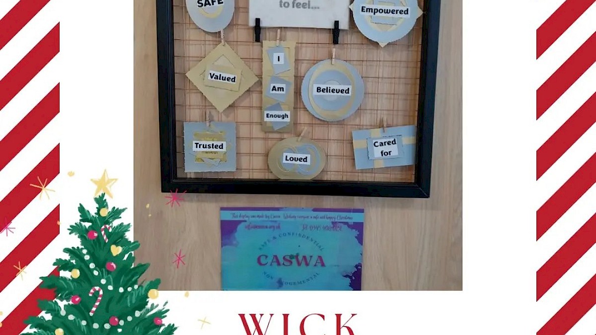 Wick Library Display at Christmas time